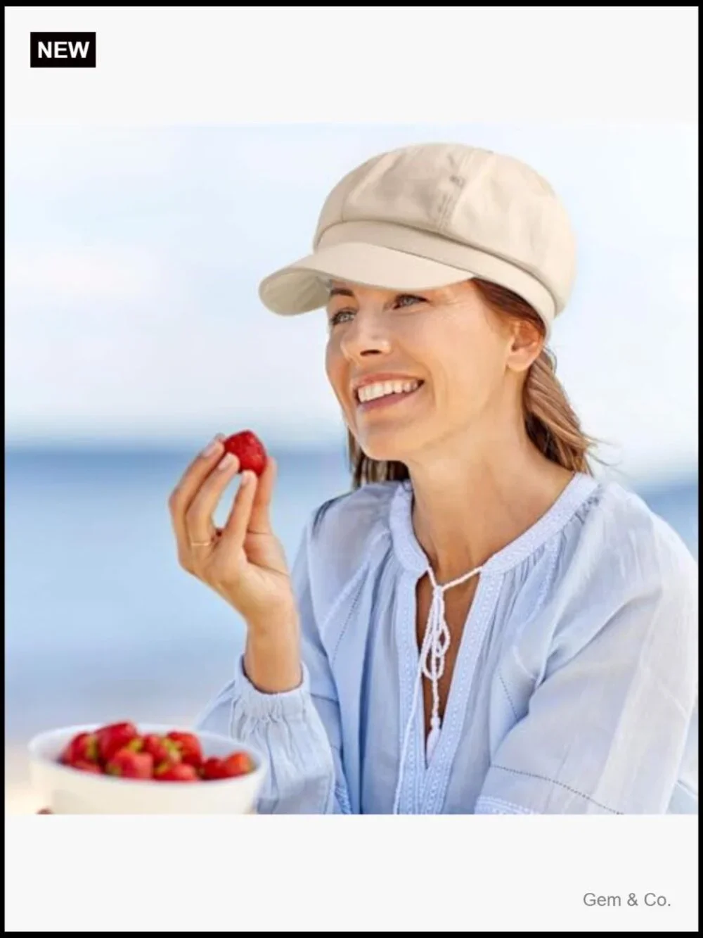 2-Piece Newsboy Hats with Adjustable Drawstring, Lightweight Cotton Blend